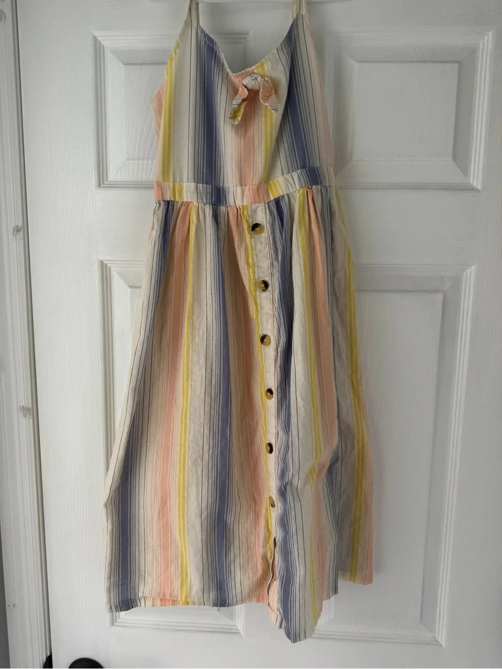 Jessica Simpson Girls' Striped Sundress in Peach, Blue & Yellow